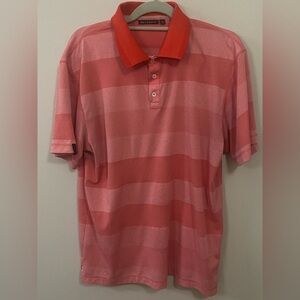 Devereux Striped Polo Golf Shirt Mens Large.in Excellent Condition
